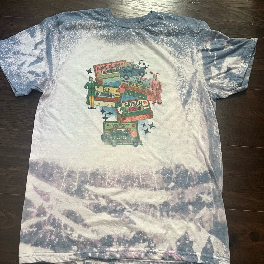Gildan Blue and White Tie-Dye T-Shirt